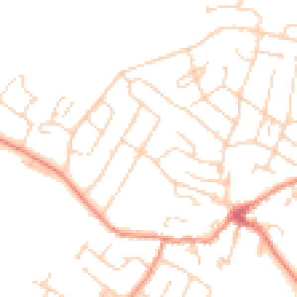 Daytime road noise heatmap for LE7 7GY