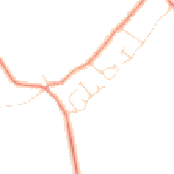 Daytime road noise heatmap for LE7 7HA