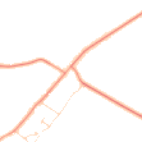 Daytime road noise heatmap for LE7 7HH