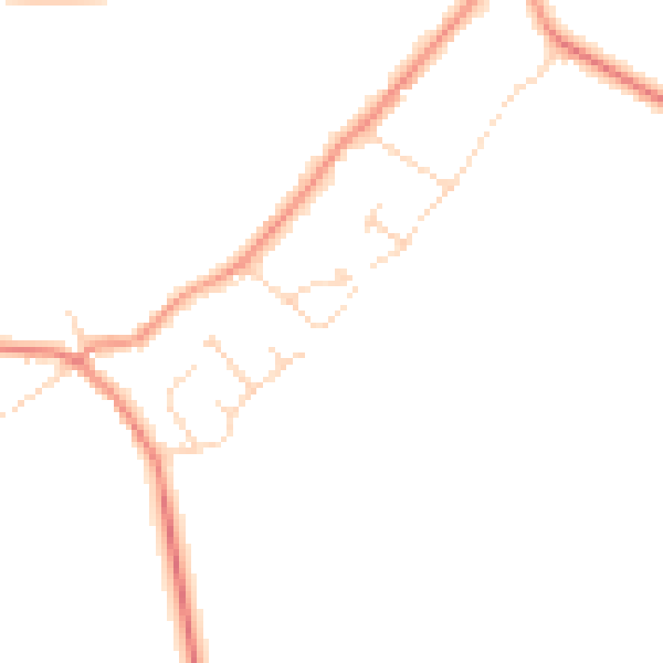 Daytime road noise heatmap for LE7 7HJ