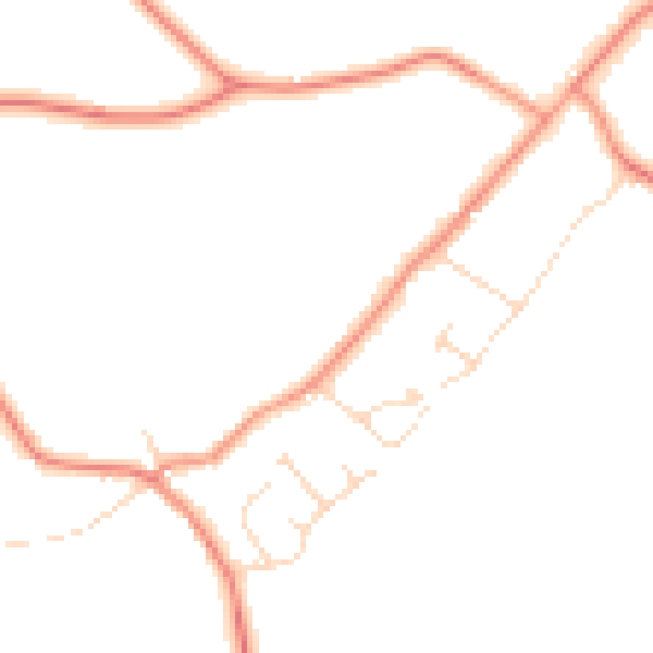 Daytime road noise heatmap for LE7 7HT