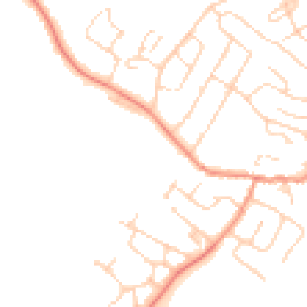Daytime road noise heatmap for LE7 7RY