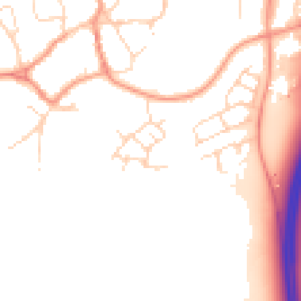 Daytime road noise heatmap for LE7 7RZ