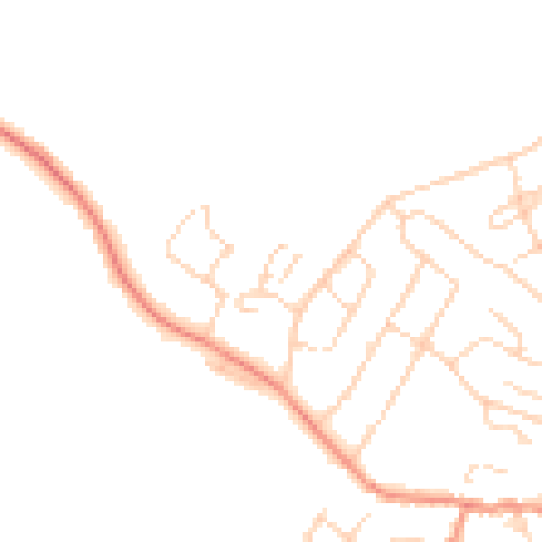 Daytime road noise heatmap for LE7 7TQ