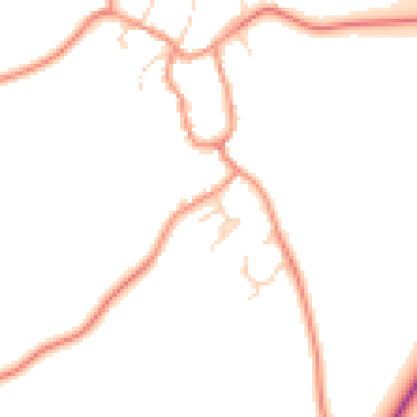 Daytime road noise heatmap for LE7 9AF