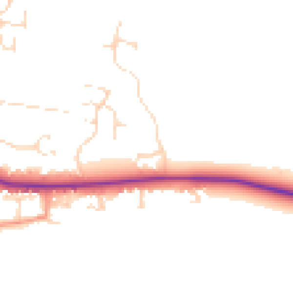 Daytime road noise heatmap for LE7 9BZ