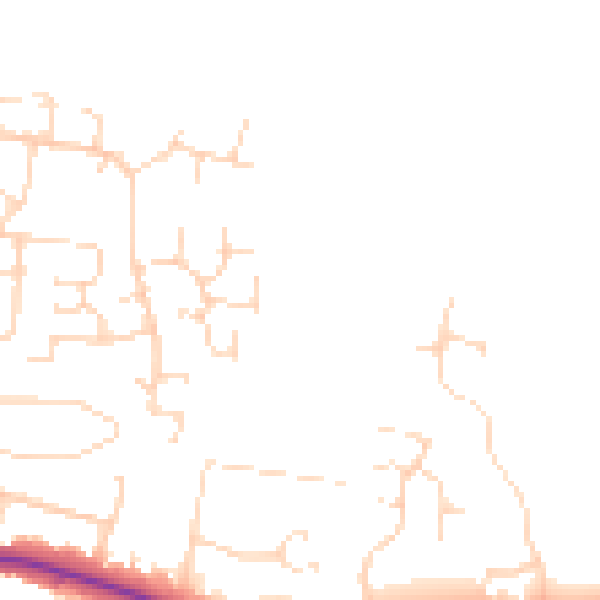 Daytime road noise heatmap for LE7 9HZ