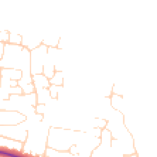 Daytime road noise heatmap for LE7 9JG