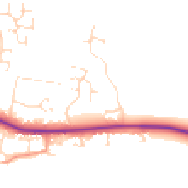 Daytime road noise heatmap for LE7 9NF