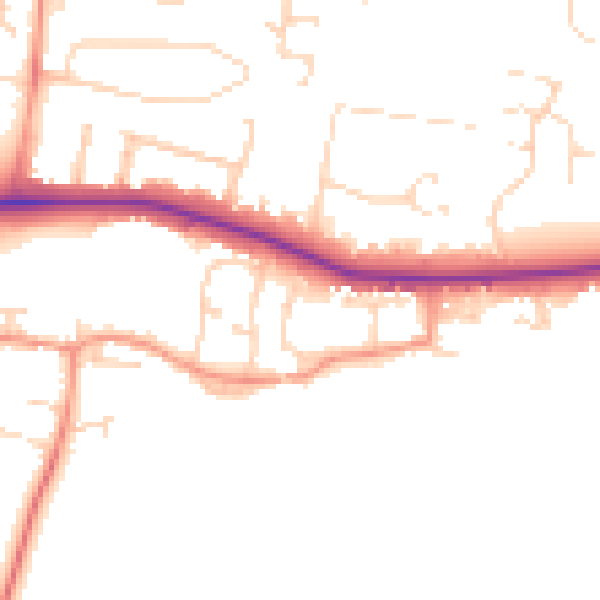 Daytime road noise heatmap for LE7 9RG