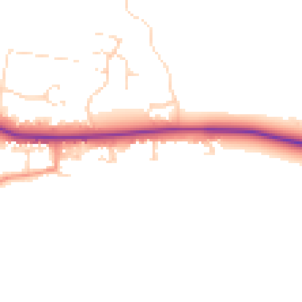 Daytime road noise heatmap for LE7 9RZ