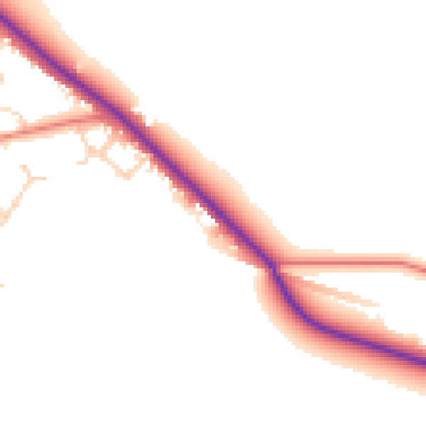 Daytime road noise heatmap for LE8 0EX