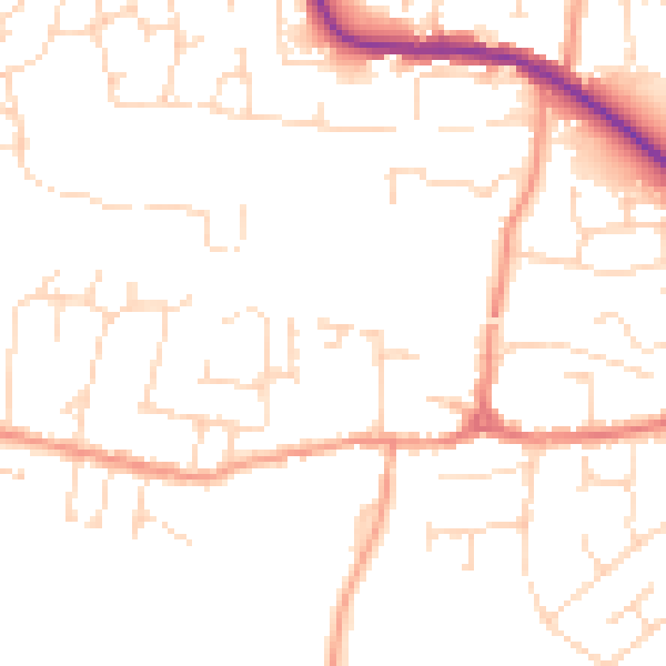 Daytime road noise heatmap for LE8 0EZ