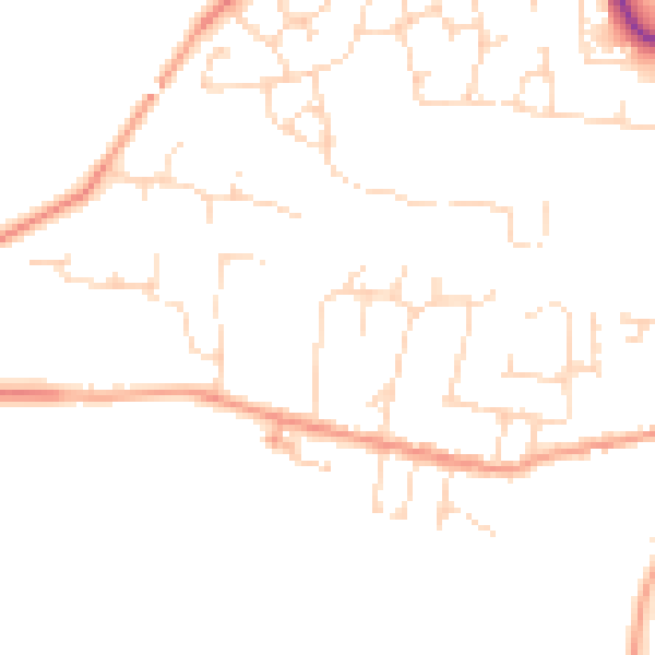 Daytime road noise heatmap for LE8 0HL