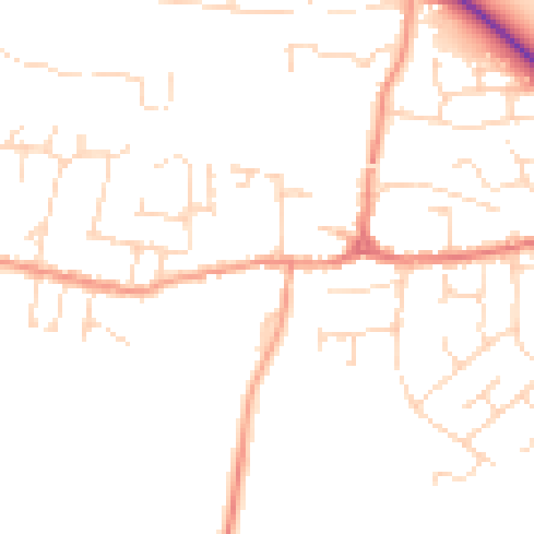 Daytime road noise heatmap for LE8 0HQ
