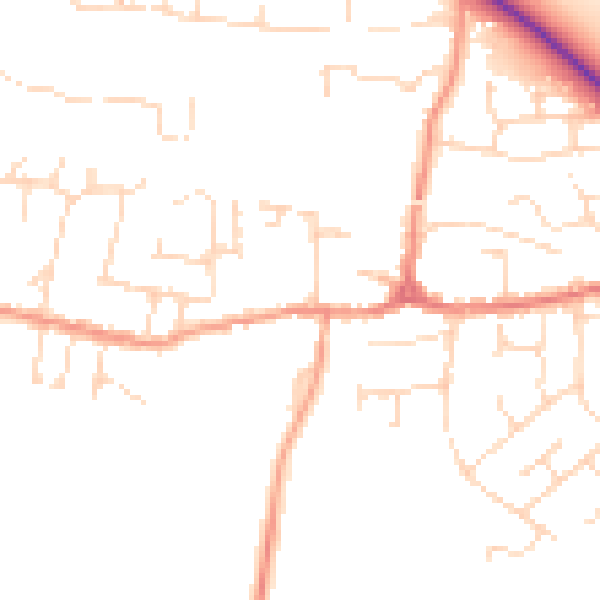 Daytime road noise heatmap for LE8 0HS