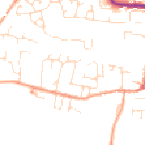 Daytime road noise heatmap for LE8 0HX