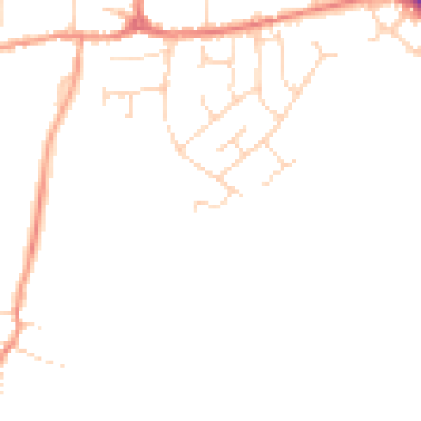 Daytime road noise heatmap for LE8 0HZ