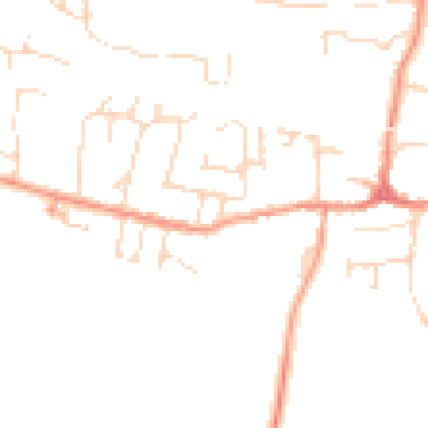Daytime road noise heatmap for LE8 0JA