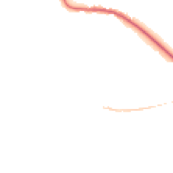 Night-time road noise heatmap for LE8 0JB