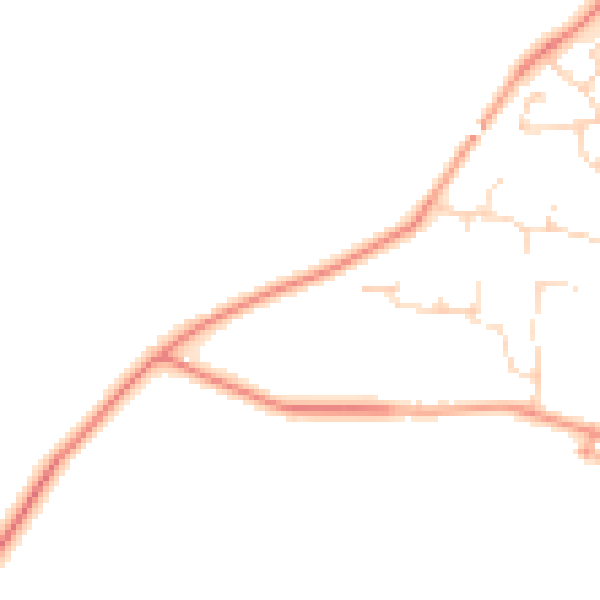 Daytime road noise heatmap for LE8 0JF