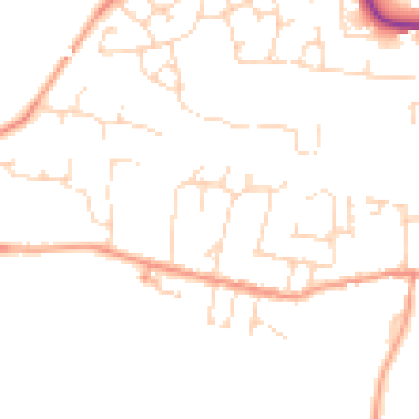 Daytime road noise heatmap for LE8 0JJ