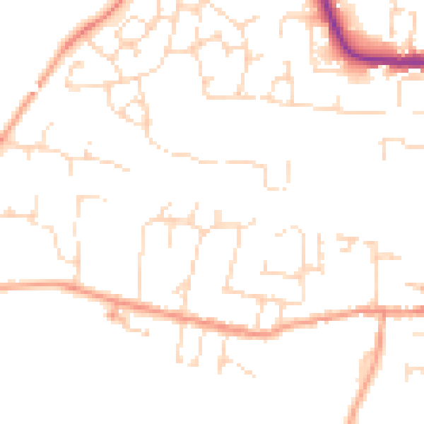 Daytime road noise heatmap for LE8 0JL
