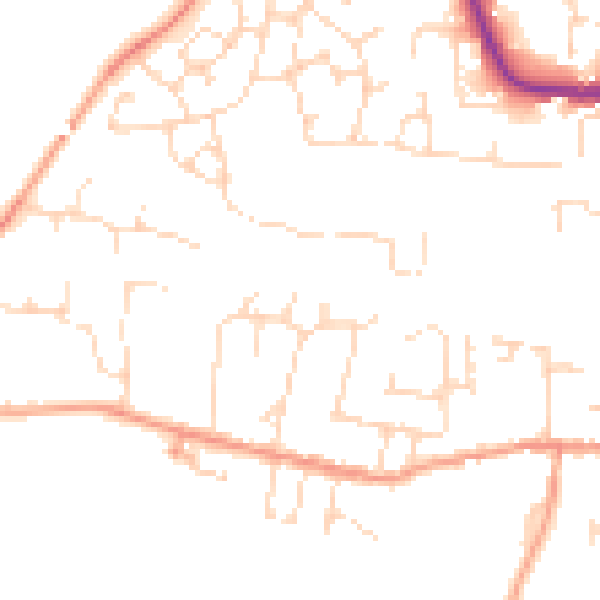 Daytime road noise heatmap for LE8 0JN