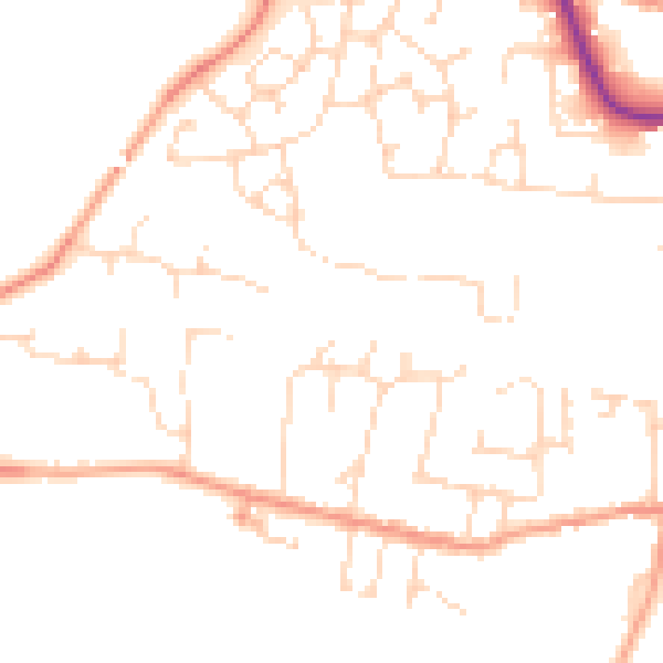 Daytime road noise heatmap for LE8 0JP