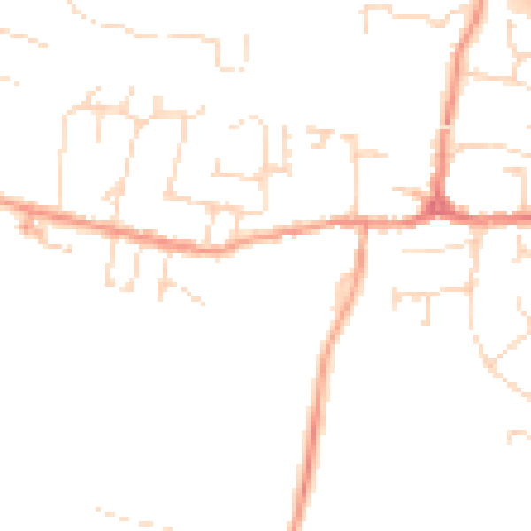 Daytime road noise heatmap for LE8 0JR