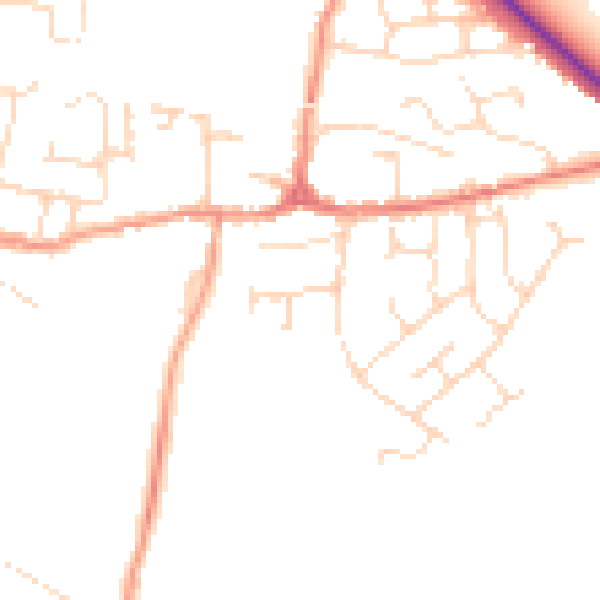 Daytime road noise heatmap for LE8 0JT