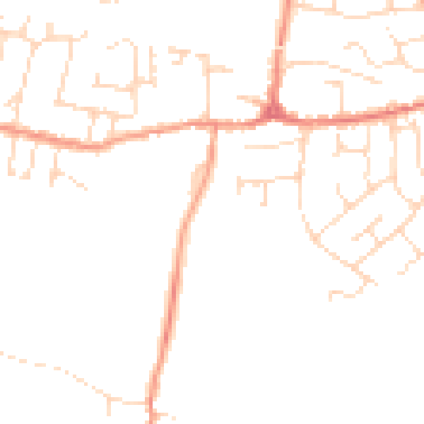 Daytime road noise heatmap for LE8 0LF