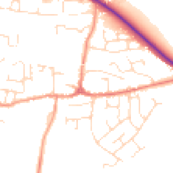 Daytime road noise heatmap for LE8 0LR