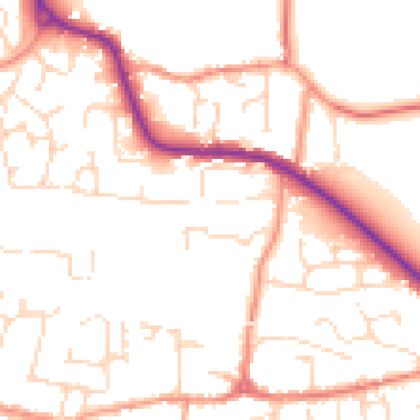Daytime road noise heatmap for LE8 0NG