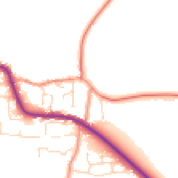 Daytime road noise heatmap for LE8 0NL
