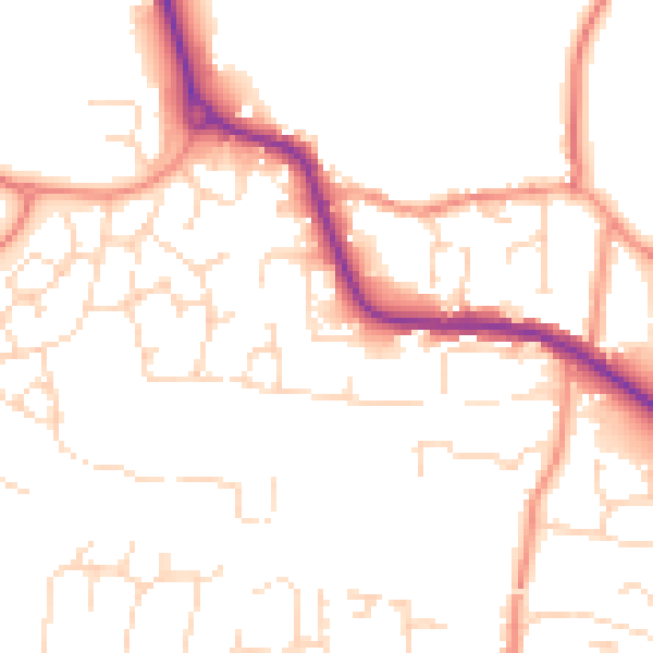 Daytime road noise heatmap for LE8 0NU
