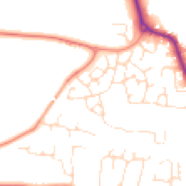 Daytime road noise heatmap for LE8 0RS
