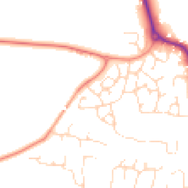 Daytime road noise heatmap for LE8 0RW