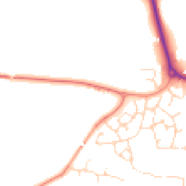 Daytime road noise heatmap for LE8 0RX
