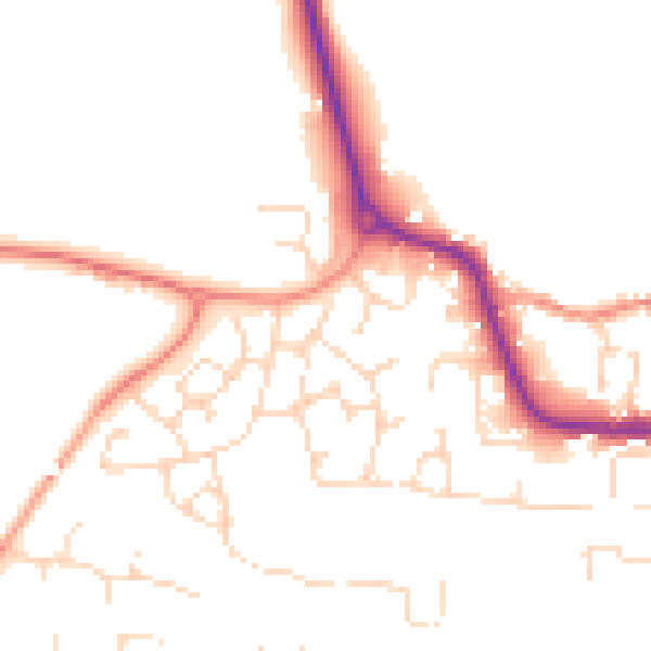 Daytime road noise heatmap for LE8 0RY