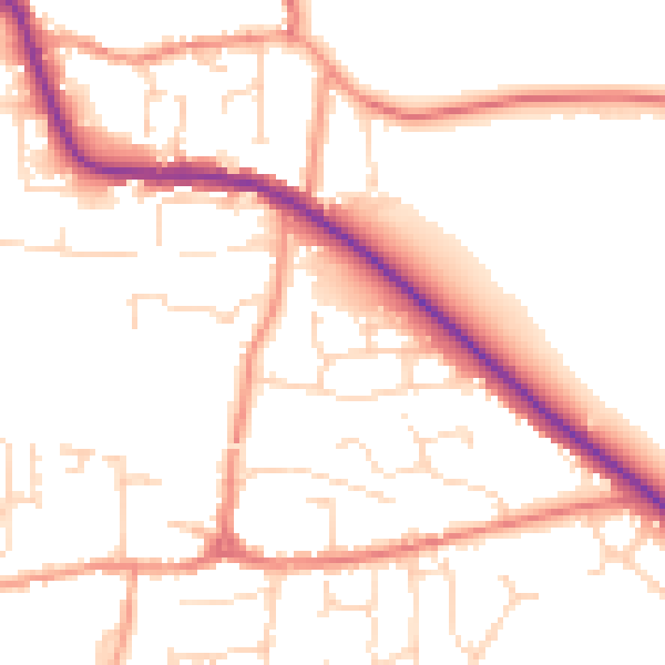 Daytime road noise heatmap for LE8 0SF