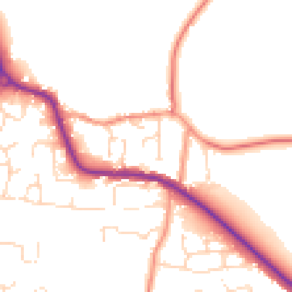 Daytime road noise heatmap for LE8 0SG