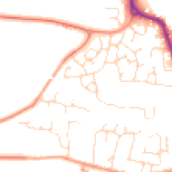 Daytime road noise heatmap for LE8 0SP