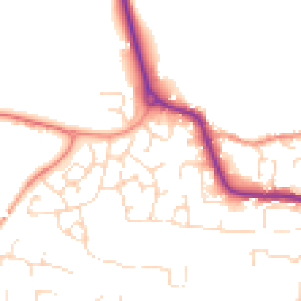 Daytime road noise heatmap for LE8 0SS