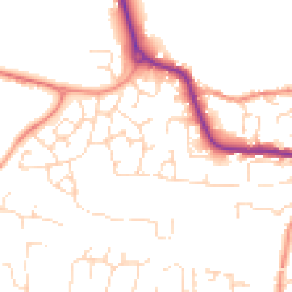 Daytime road noise heatmap for LE8 0SU