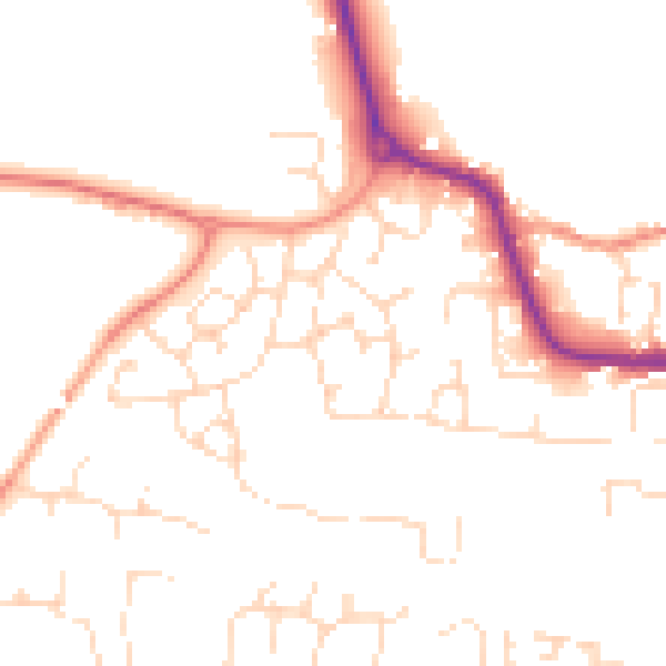 Daytime road noise heatmap for LE8 0SX