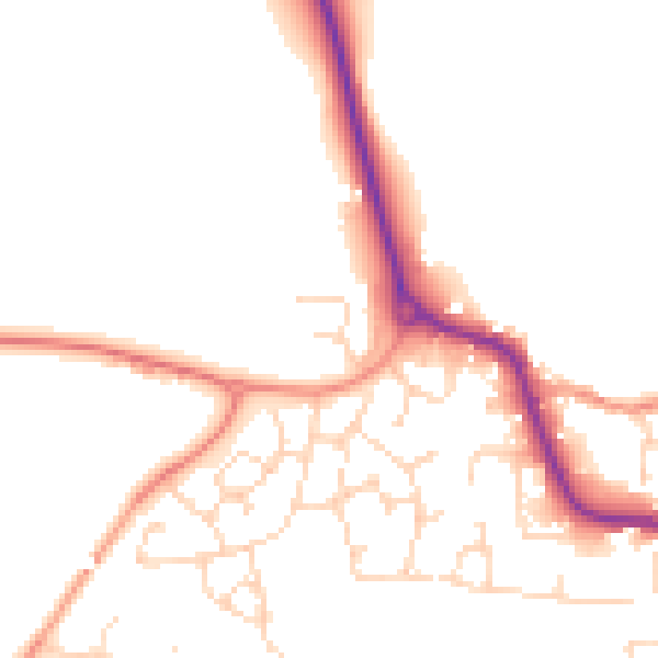 Daytime road noise heatmap for LE8 0XE