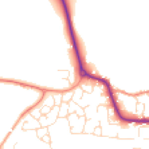 Daytime road noise heatmap for LE8 0XG