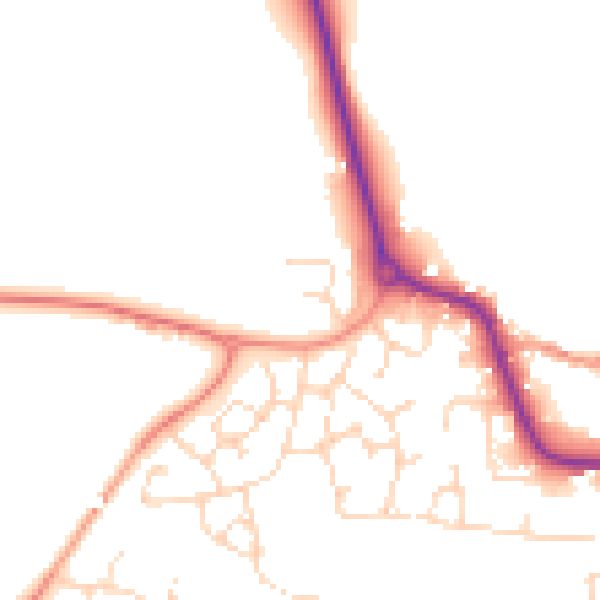 Daytime road noise heatmap for LE8 0XH