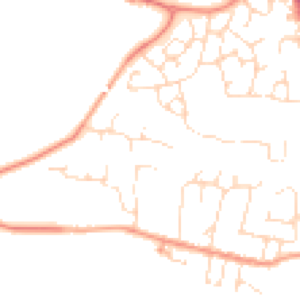 Daytime road noise heatmap for LE8 0XJ